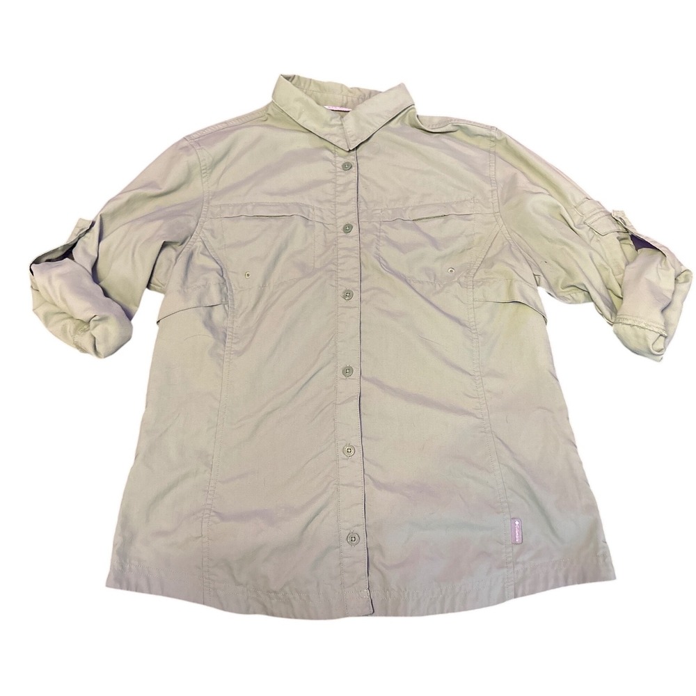 Columbia‎ Women Moss Green Titanium Omni-Shade Vented Fishing Shirt, Size Medium